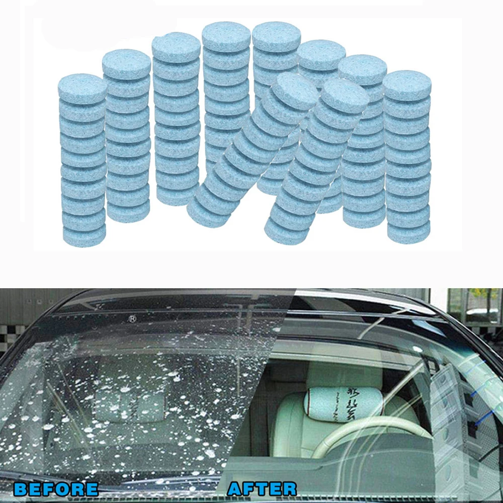 

200Pcs Car Solid Cleaner Effervescent Tablets Spray Window Windshield Glass Auto Wash Accessories