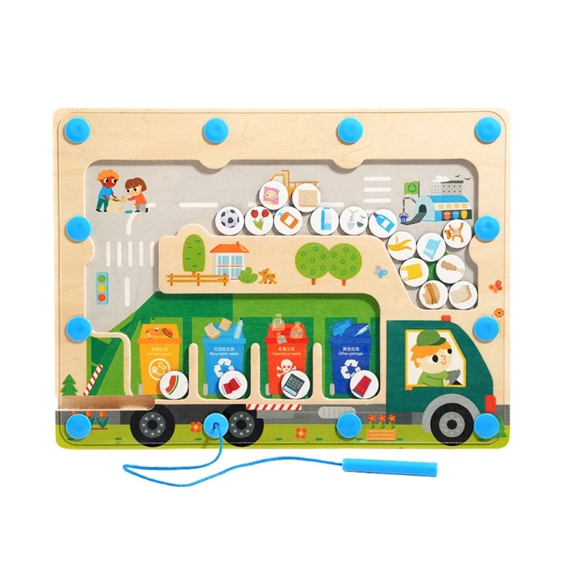

HUYU Magnetic Maze Toy for Kindergarten Pen Control Training Puzzle Board Sorting Game Kids Fine Motor Skill Educational Toy