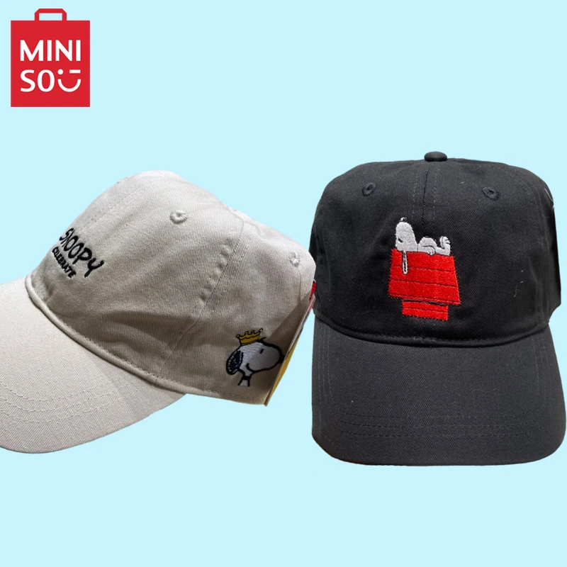 

Miniso Snoopy бейсболка и шляпы рыбака кавайная стандартная взрослая Студенческая мультяшная Утконос уличная шляпа от солнца