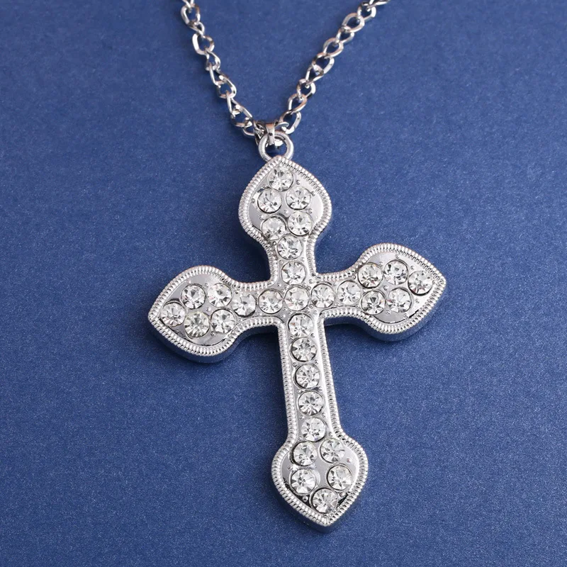 

Andralyn HIP HOPCross necklace for women new diamond-studded necklace Alloy sweater chain