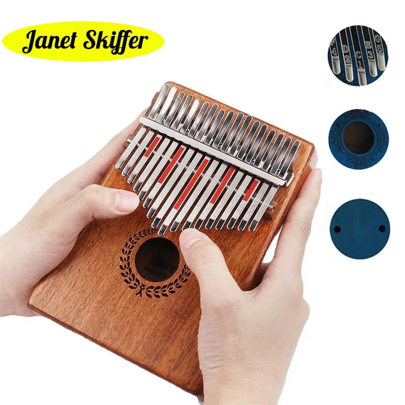 

Bull Kalimba 17 Keys Thumb Piano High Quality Wood Mahogany Mbira Body Musical Instruments Calimba With Accessories For Beginner