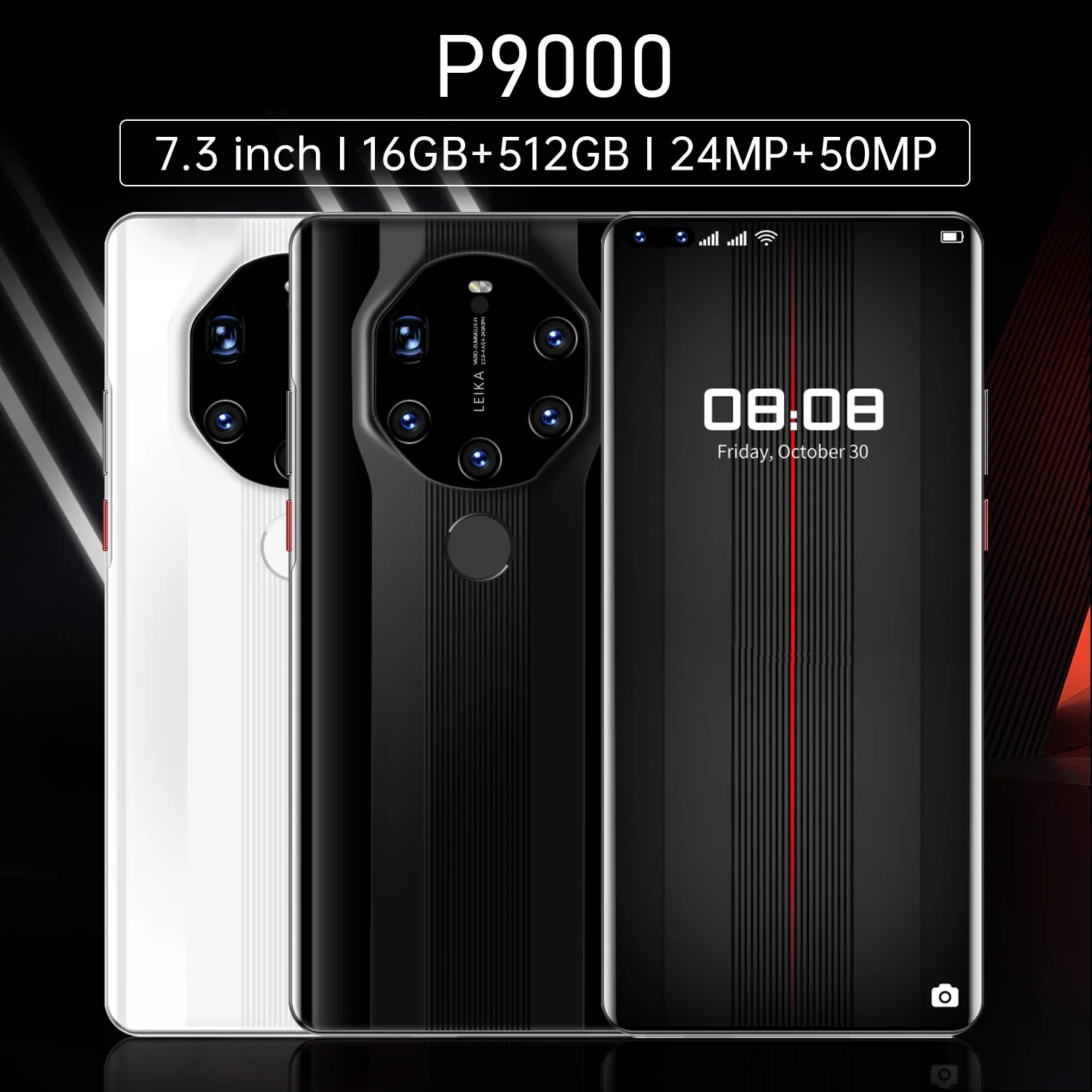 

Powerful Smart Phone P9000 12GB RAM 512GB ROM 7.3 Inch Smartphone Android 10 Unlocked Dual Sim Phone Global Version 5G Phone GPS