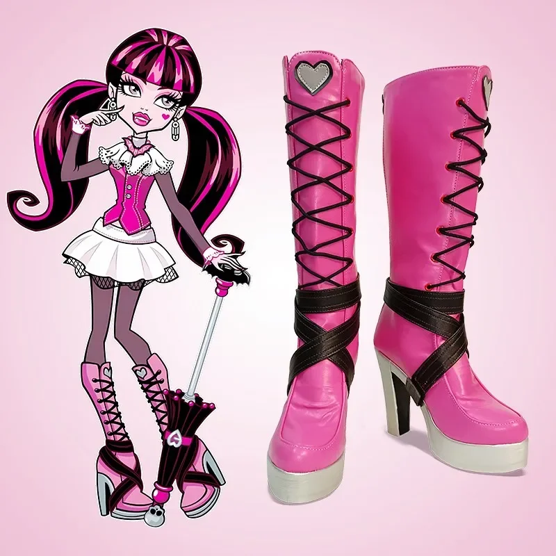 Новые Аниме сапоги для косплея Monster High обувь Draculaura Хэллоуин Dibuat Sesuai