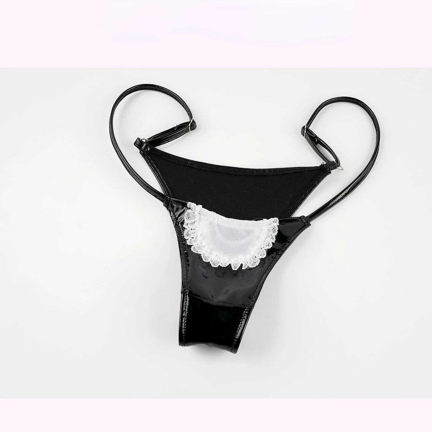 Комплект аниме мини-бикини из искусственной кожи нижнее белье горничной костюм