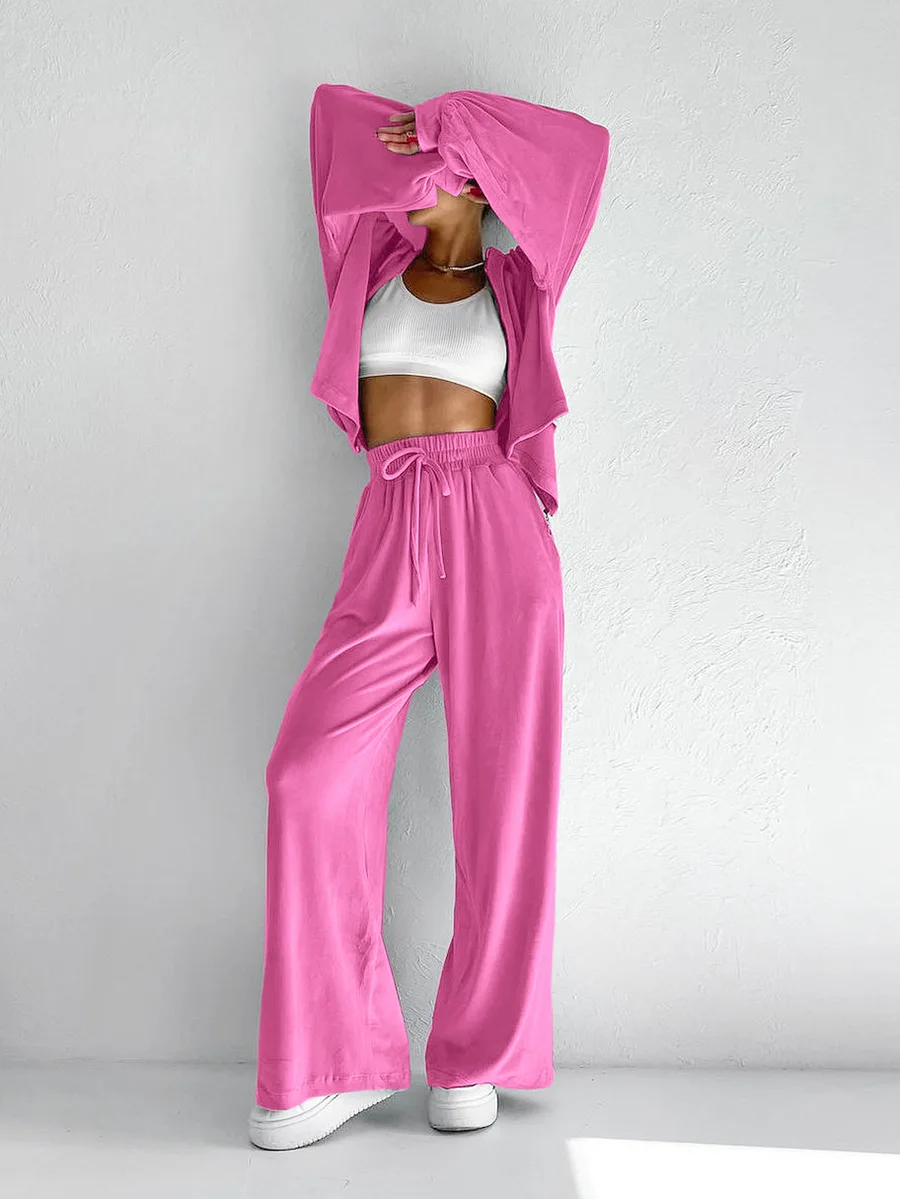 Осень 2024 комплект из двух предметов с длинным рукавом и капюшоном Женский