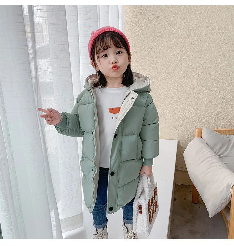 

3-12Y Russian Kids Children's Down Outerwear Winter Clothes Teen Boys Girls Cotton-Padded Parka Coats Thicken Warm Long Jackets