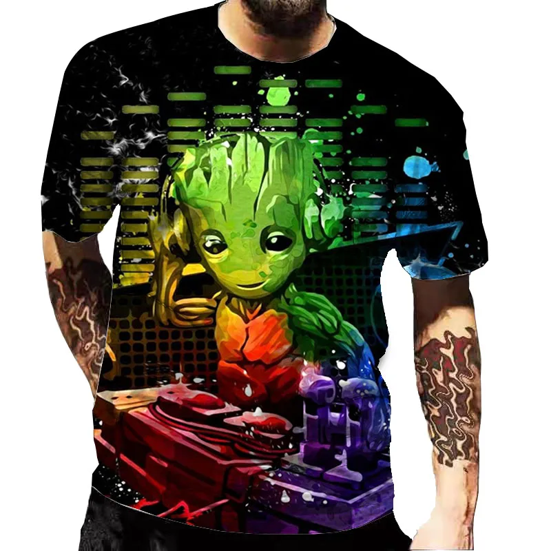 

Hot Toys Guardians of the Galaxy T-Shirts Cartoon Anime DJ Groot 3D Print Streetwear Men Women Cool Fashion T Shirt Kids Tops