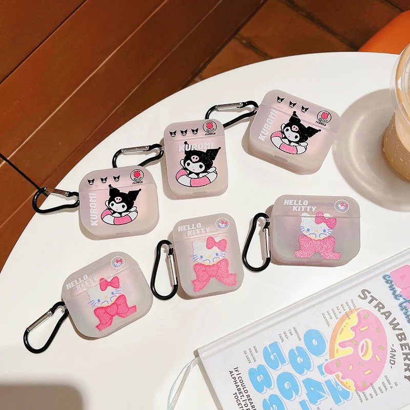 

Korea Cute Sanrio Silicone Matte Soft Earphone Case For Airpods Pro Hello Kitty Cat Kuromi Protective Cover For Airpods 1 2 3rd