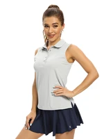 women sleeveless polo golf shirts quick dry upf50 uv protection v neck with collar lightweight tennis tank tops outdoor sports