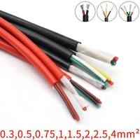 ultra soft silicone rubber cable 2 3 4 6 cores insulated flexible copper high temperature wire sq 0 3 0 5 0 75 1 1 5 2 2 5 4 6mm