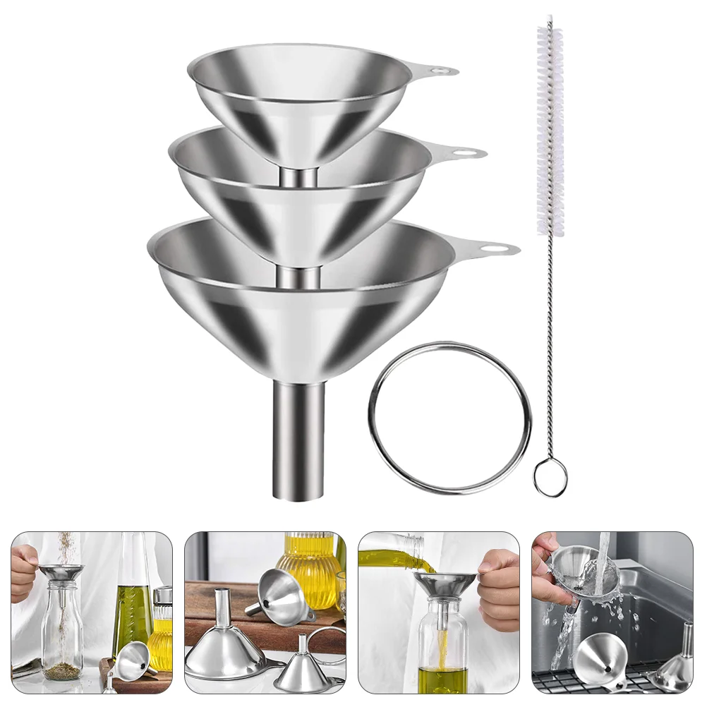 

Stainless Steel Funnel Mini Oil Kitchen Home Use Nylon Wide Mouth Liquid Hopper