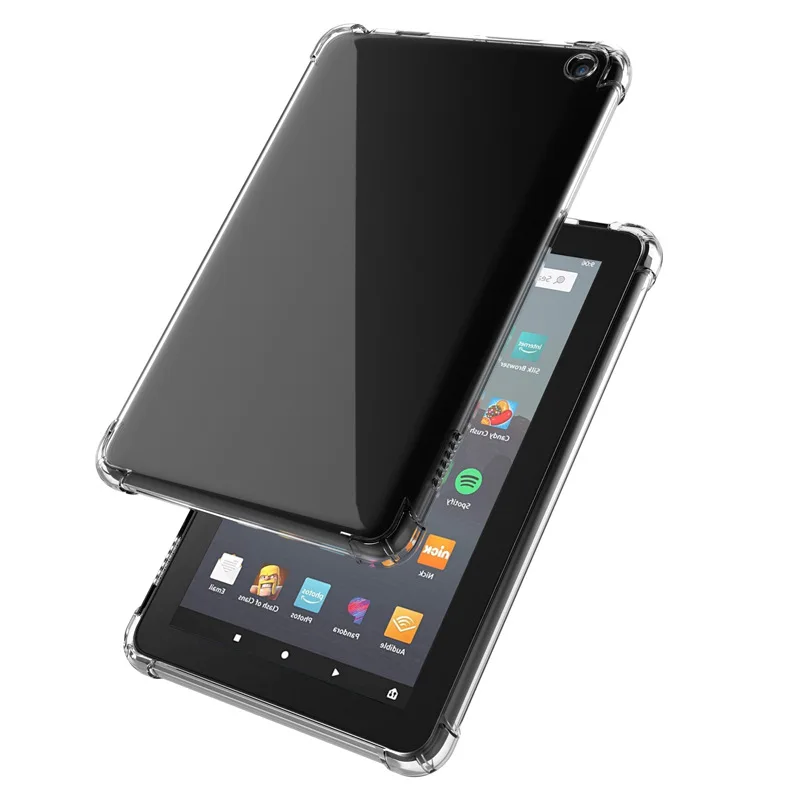 

Slim Soft TPU Back Cover For All-New Amazon Fire 7 2022 Case 7" Tablet PC Transparent Funda with 4 Shockproof Airbags