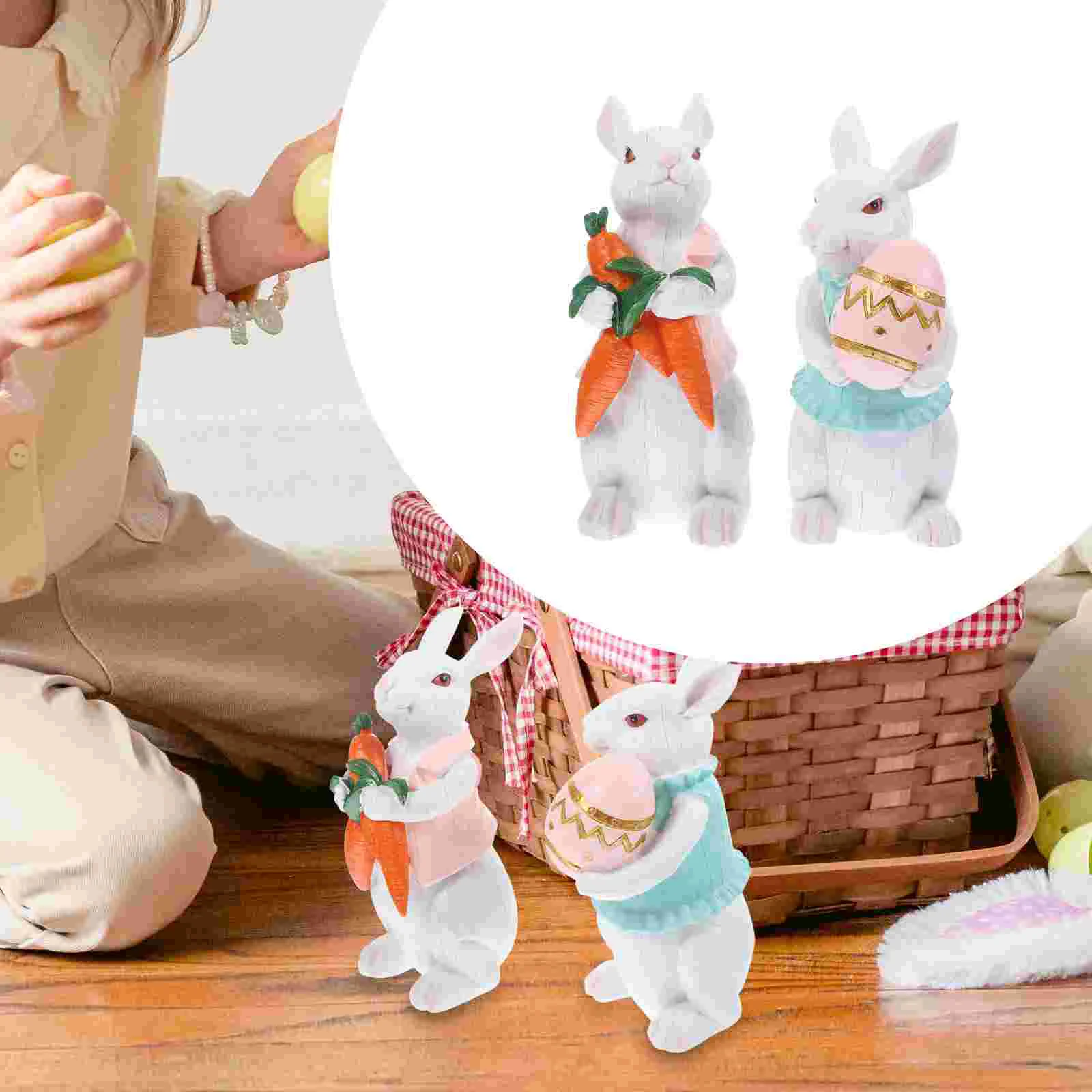 

Easter Bunny Rabbit Decorations Decor Statues Statue Garden Figure Toy Resin Ornament Centerpiece Tabletop Figurines Year Spring