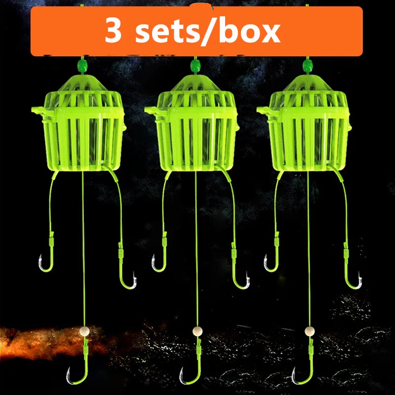 

Silver Carp Bighead Carp Three Hook Fishing Group Fishing CageFloating Bait Cage Equipped For Fishing Large Fish
