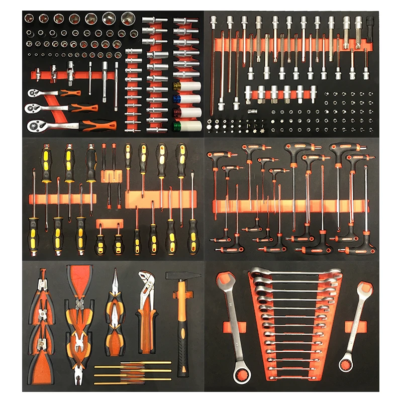 Mechanical Auto Repair Kit,Lined Customized Hardware Tool Cart,Special Sleeve Ratchet Scheme Screwdriver Allen Wrench Pliers Set