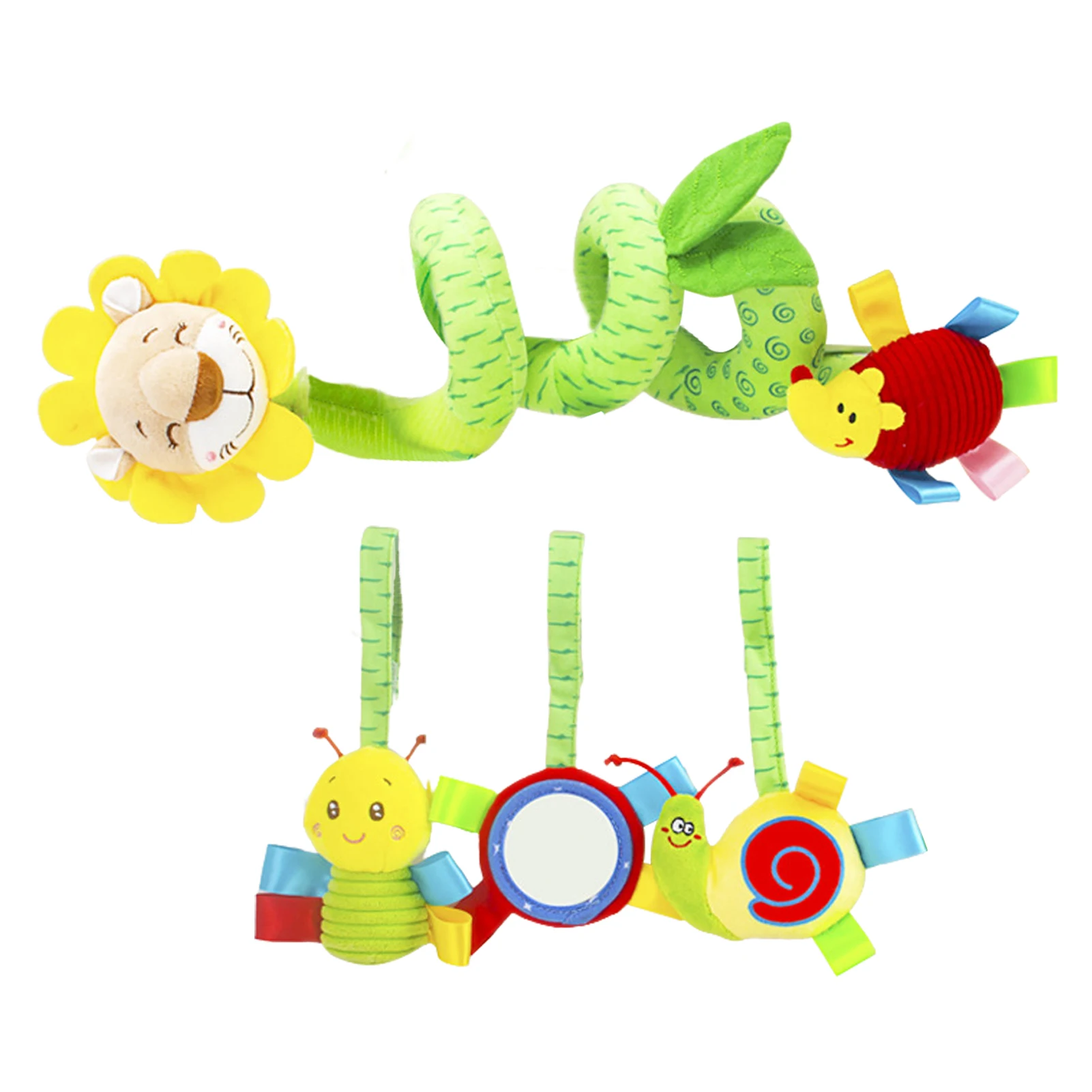 

Спиральная игрушка для детской кроватки, Цветные Висячие игрушки на спирали для автомобильных сидений, спиральные плюшевые игрушки для про...