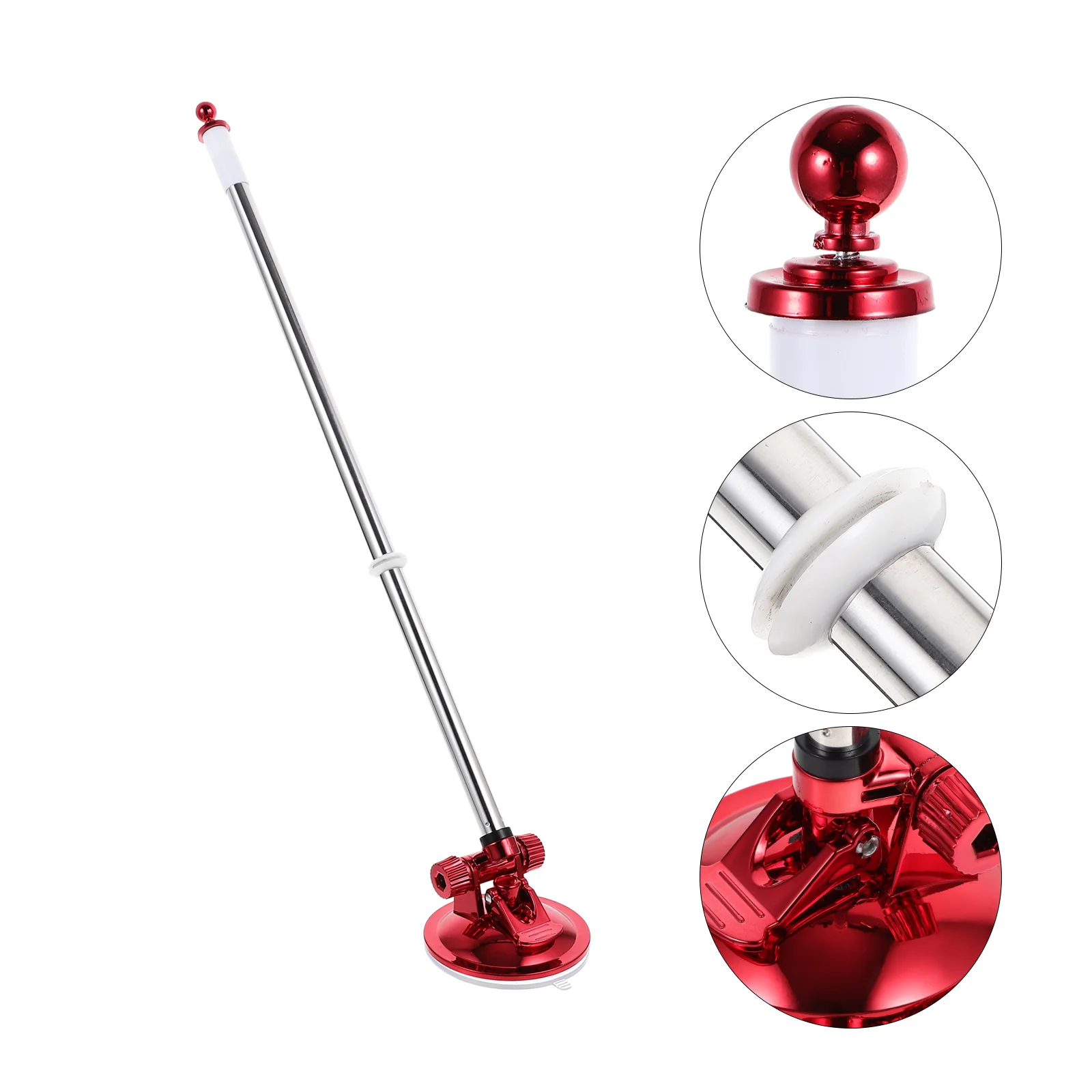 

Suction Cup Flagpole Holder Bracket Base Stand Big Sucker Durable Car Supplies Abs Mounting Telescopic