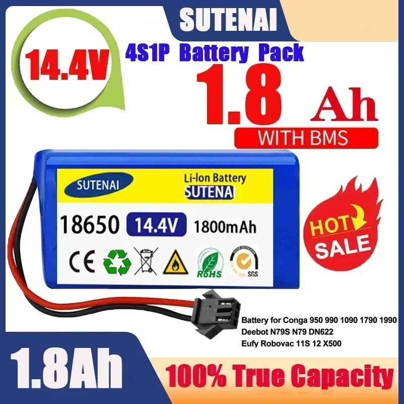 Литий-ионный аккумулятор GO 14 4 В 6 8 Ач для Cecotec Conga Excellence 950 990 1090 Ecovacs Deebot DN621 601/605 Eufy