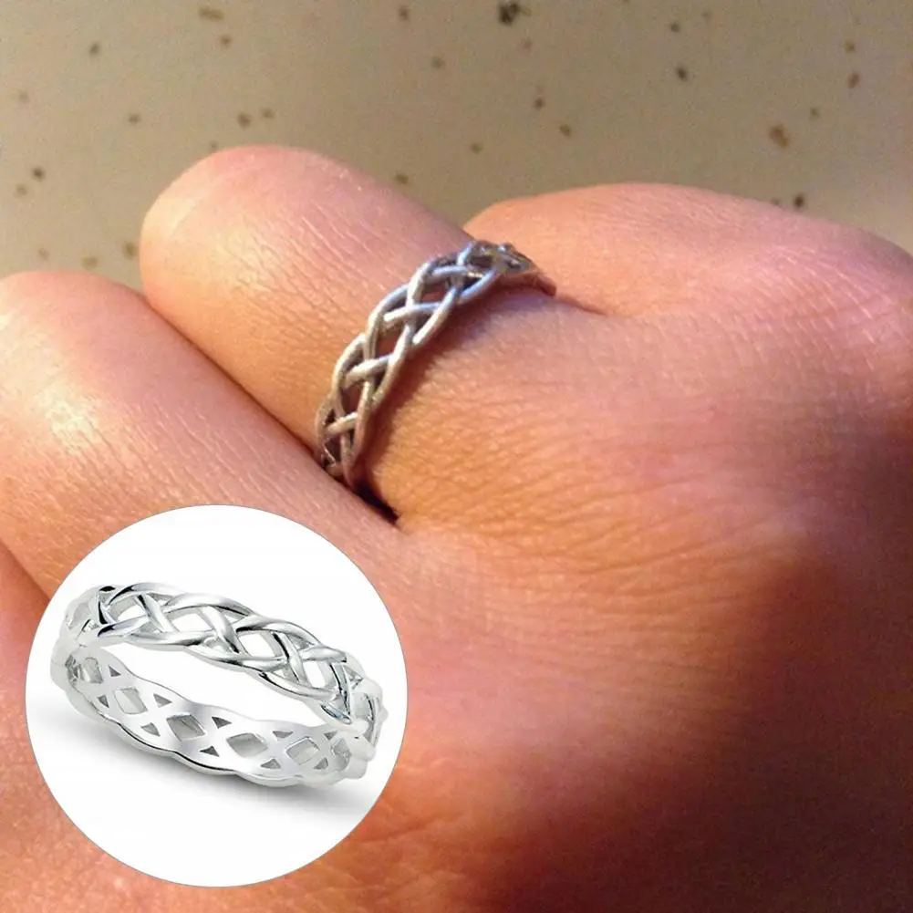 

Smooth Exquisite Wedding Band Wear Resistant Women Men Knot Forever Band Charm Jewelry