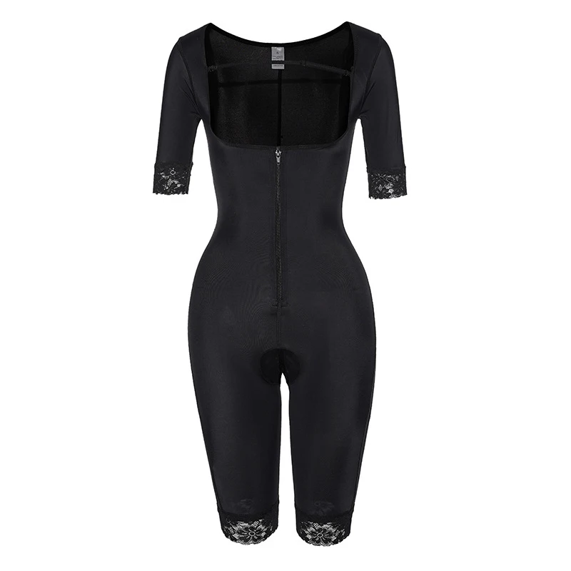 

Big Size S-6XL Shapewear Bodysuit Women Black Shapers Lace Up Underbust Full Bodysuits Opening Crotch Slimming Underwear