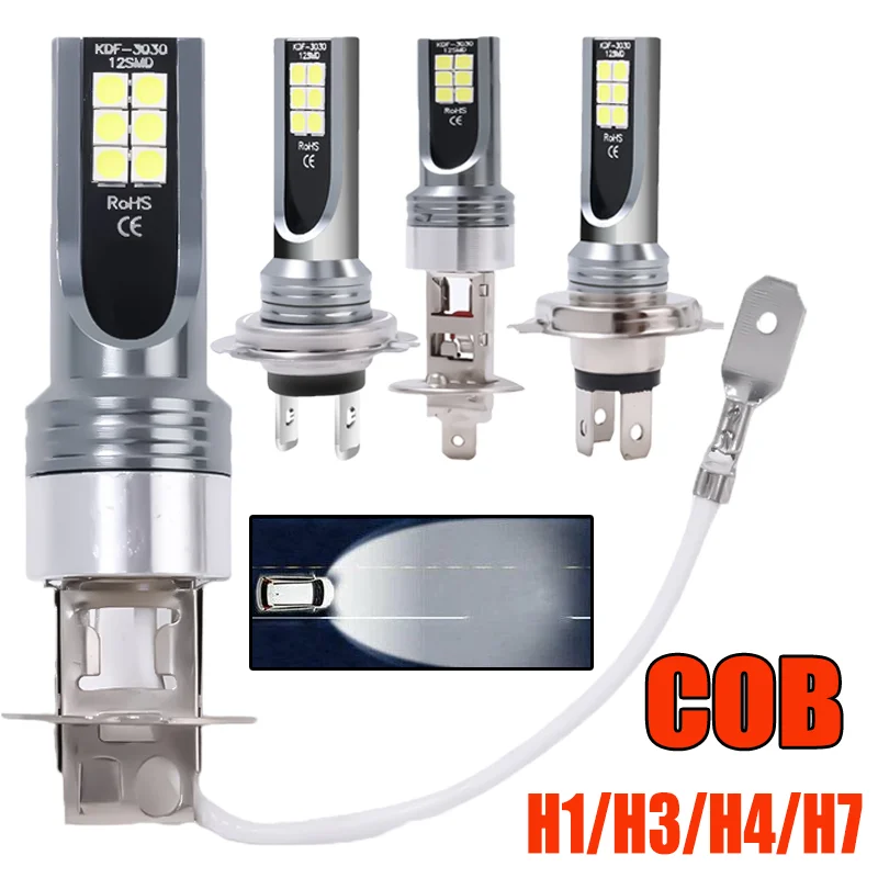 

H7 LED Headlight Bulb Beam Kit 12W High Power LED Car Light Headlamp 6000K Auto Headlight Bulbs Car Fog Light