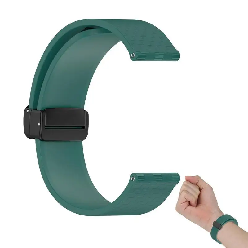 

Magnetic Silicone Watch Strap 22mm Waterproof Silicone Magnetic Watch Bands Adjustable Loopp Strap With Strong Magnetic Closure