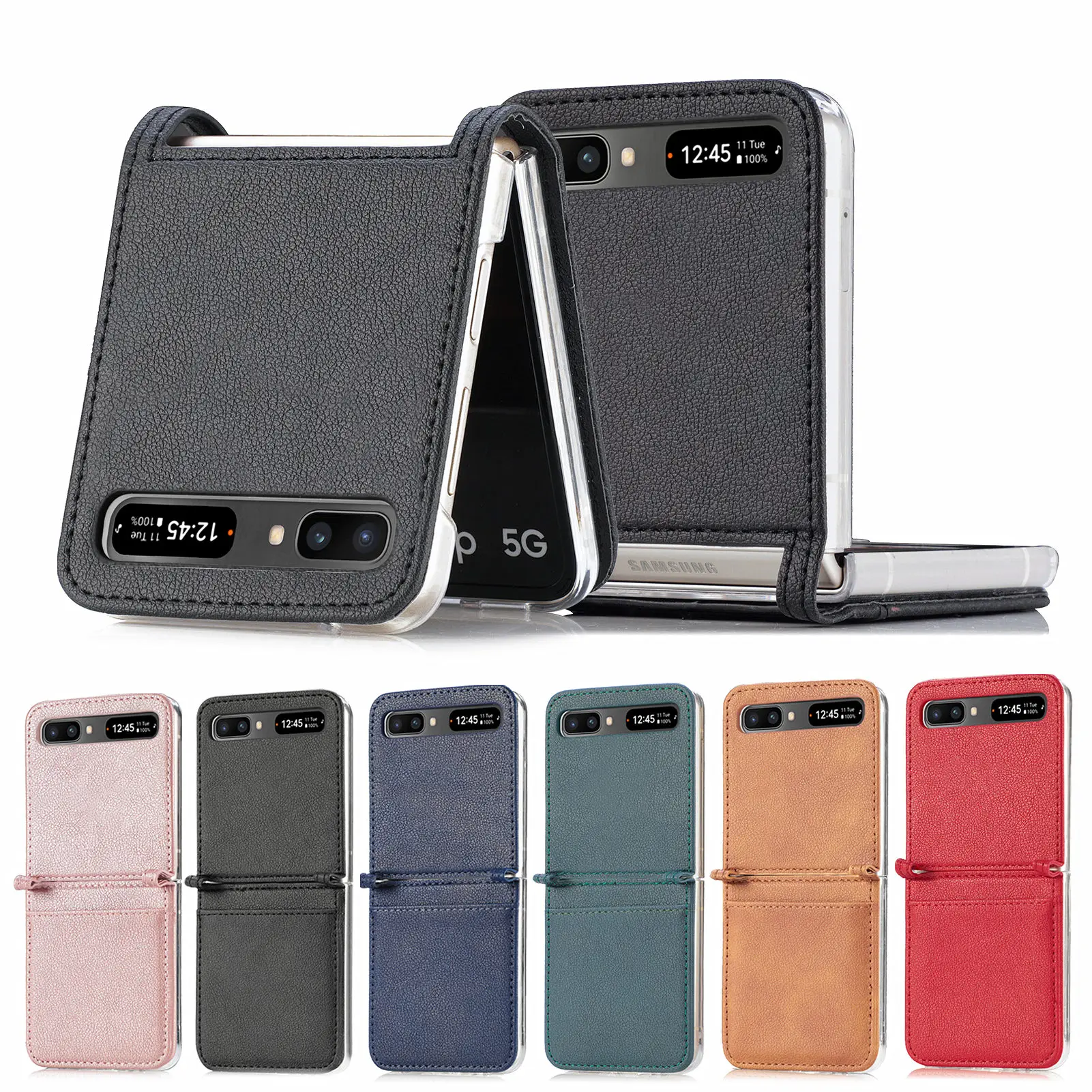 Для Samsung Z Flip 2 1 противоударный защитный чехол для Galaxy 5G Flip2 Flip1 кожаные аксессуары