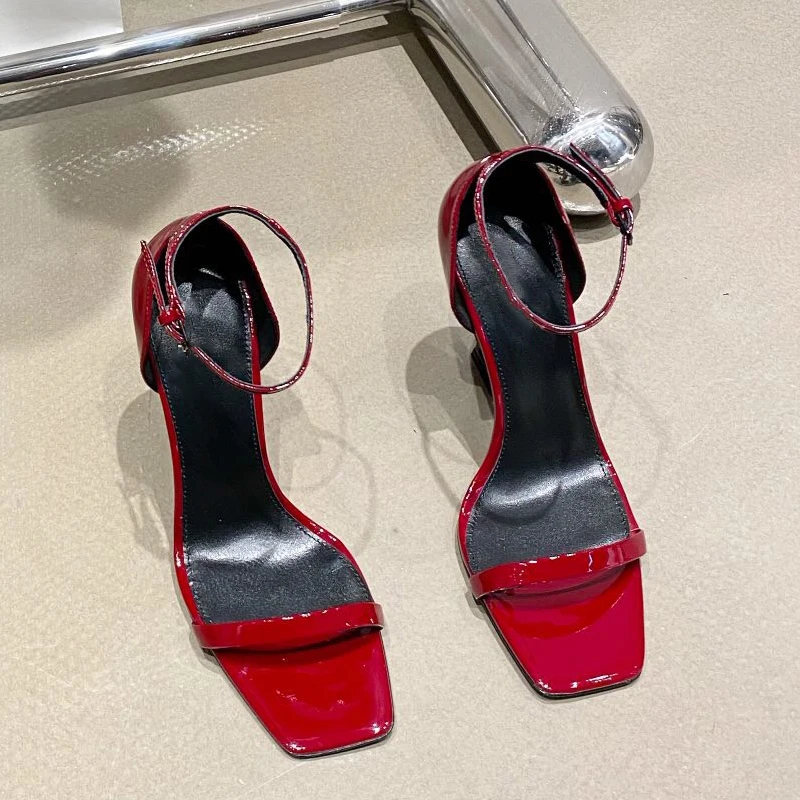 

2022 Ankle Strap Women Sandals Summer Fashion Brand Thin High Heels Gladiator Sandal Shoes Narrow Band Party Dress Pump Shoes