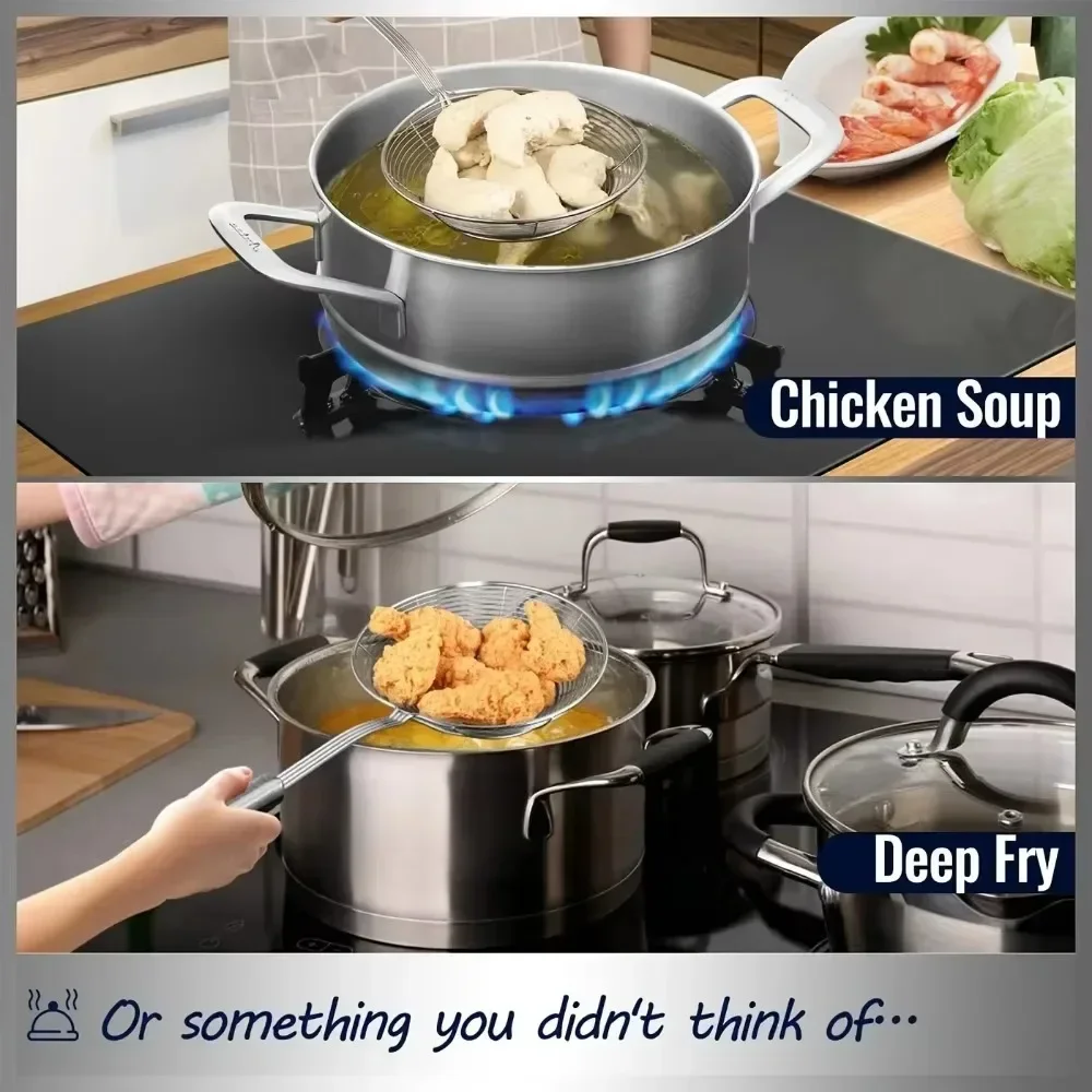 304 Stainless Steel Leaky Spoon Household Kitchen Lo Mein Dumpling Large Screen Fried Hot Pot Line