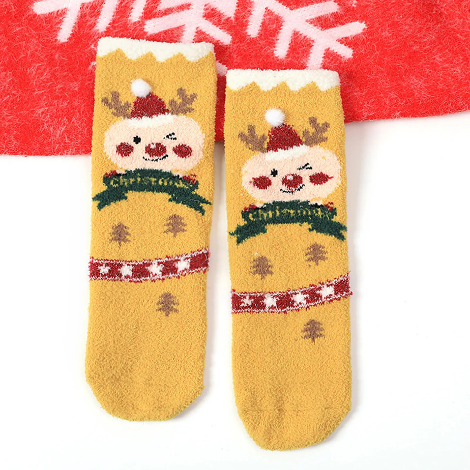 

Женские носки-платья, прозрачные женские Носки с рисунком, для родителей, детей и детей кораллового цвета, Детские Рождественские теплые но...