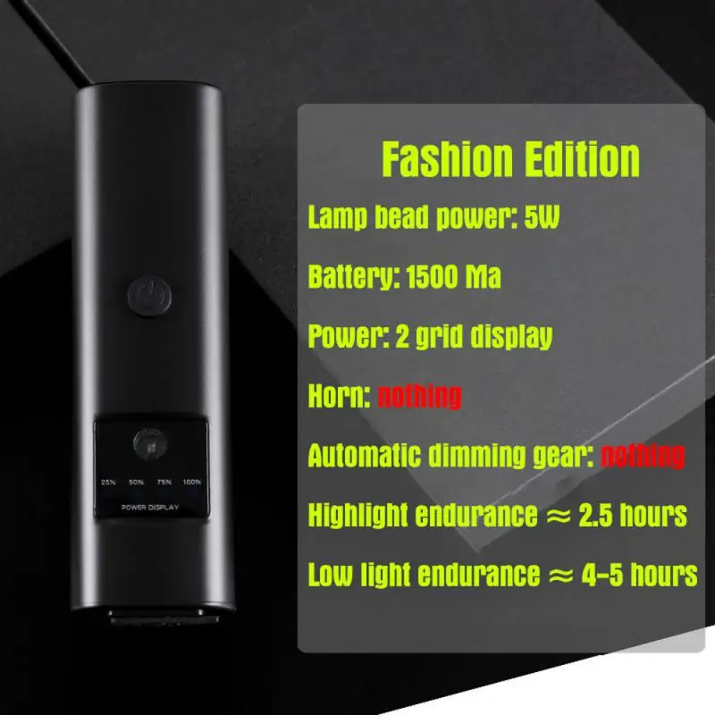 

120 децибел Водонепроницаемая фара Хайлайтер с гудком для ночной езды на горном велосипеде аксессуары для езды на горном велосипеде 2000/1500 мА...