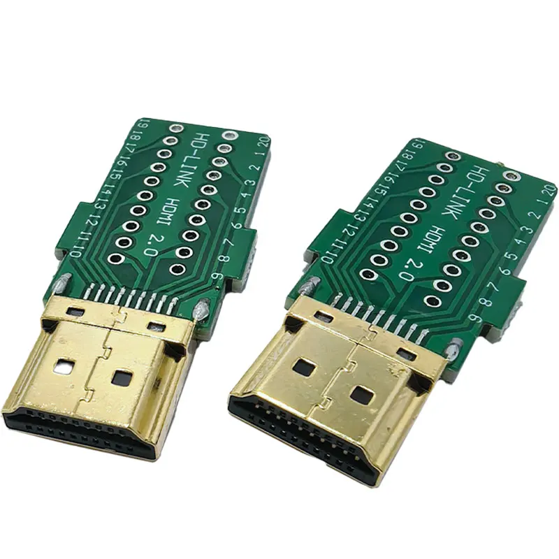Фото Кабельный разъем HDMI DIY (сделай сам) стандартный, 19-контактный, с позолоченными контактами, для ремонта (штекер-гнездо) №4