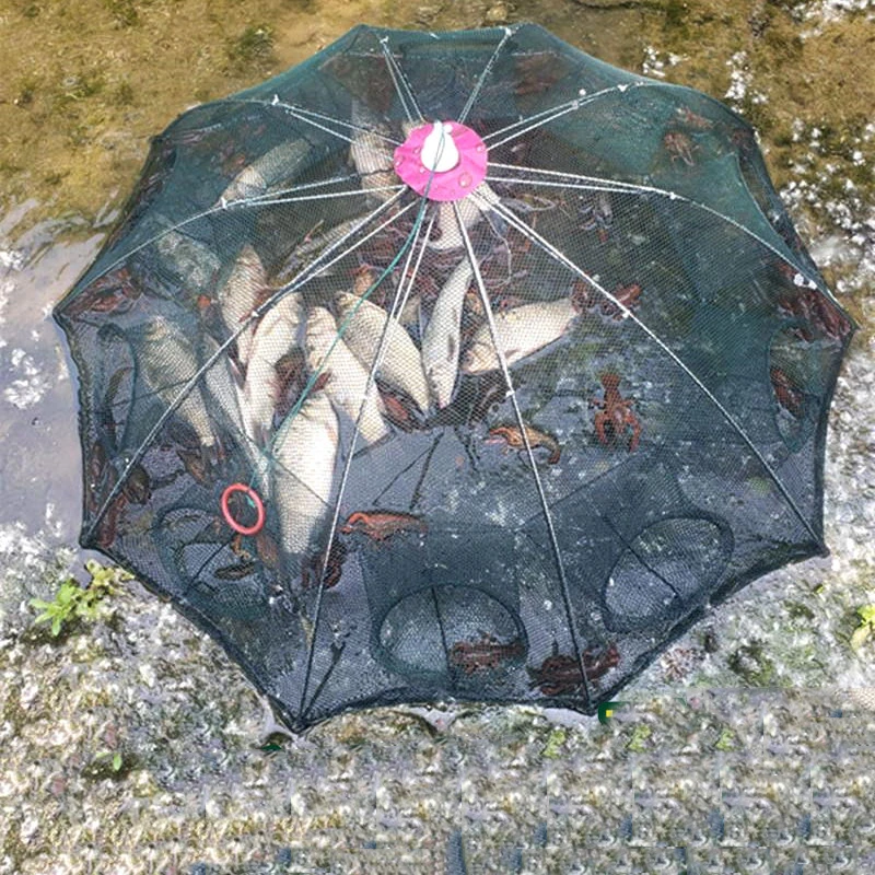 

4/6/8/10/16/20 Strengthened 4-20 Holes Automatic Fishing Net Shrimp Cage Nylon Foldable Crab Fish Trap Cast Net Cast Folding