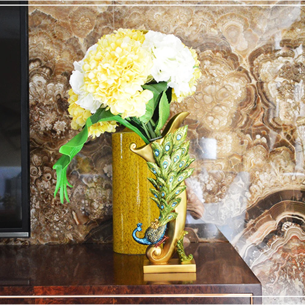 Павлиний открытый экран украшение из смолы парные изделия креативное