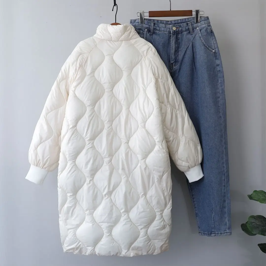 Woman Parkas Clothing for Women Jacket Beige Black Cotton Casual Warm 2023 Fashion Winter Bubble Warm Coat Zipper Up Long Coat