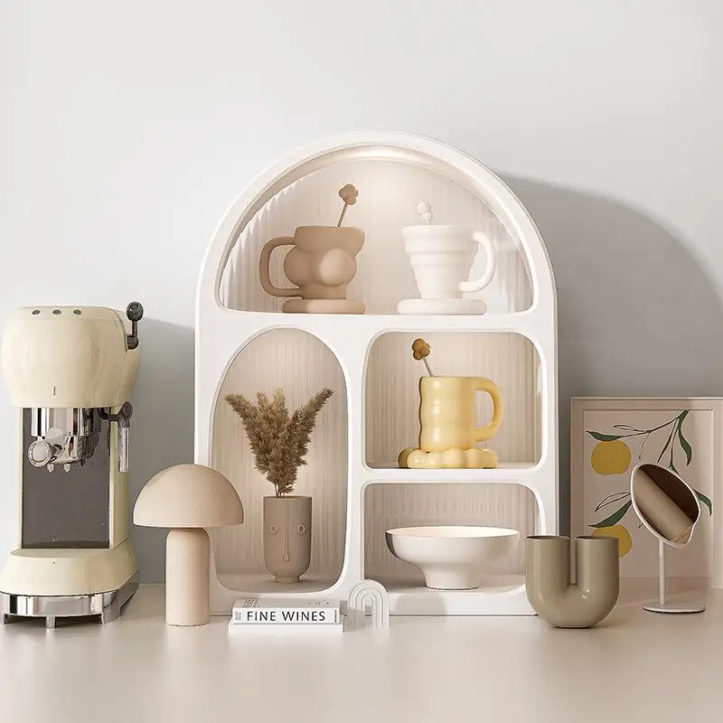 

Пыленепроницаемый стеллаж для хранения стаканов, настольный шкаф для хранения, шкаф для хранения, кухонный шкаф для кофе, кладовой, стойка для чашек, шкаф для хранения