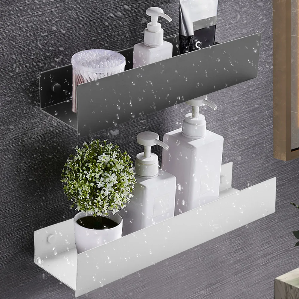 

Bathroom Shelf Organizer Wall Mount Shower Toilet Shampoo Soap Cosmetic Shelves Space Aluminum Kitchen Storage Rack Holder