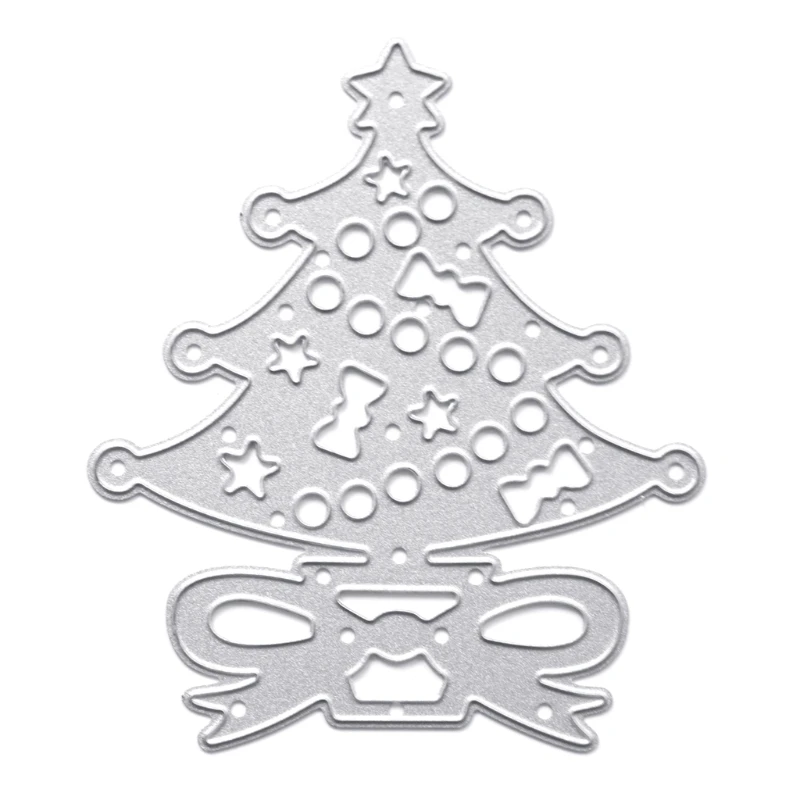 

Christmas Tree Bow Metal Cutting Dies Stencil DIY Scrapbooking Album Paper Card Template Mold Embossing Craft Decoration