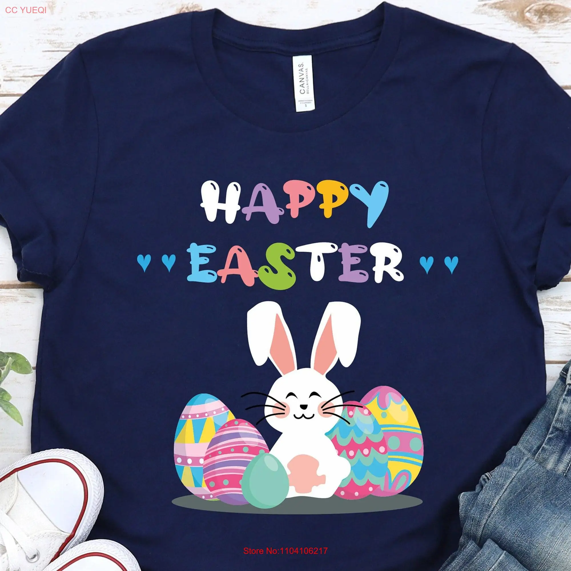 Детская футболка с длинным или коротким рукавом принтом кролика