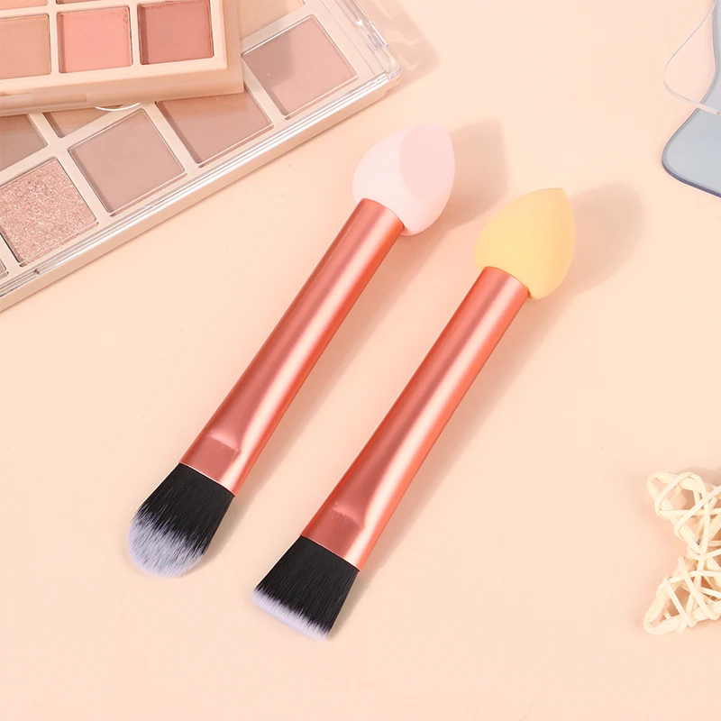 Профессиональная двухсторонняя кисть для румян женская Губка макияжа