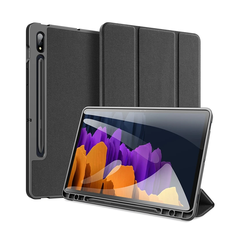 

Чехол для планшета Samsung Tab S7, 11 дюймов, из искусственной кожи, Магнитный чехол, подставка для планшета с защитой от падения, со слотом для ручк...