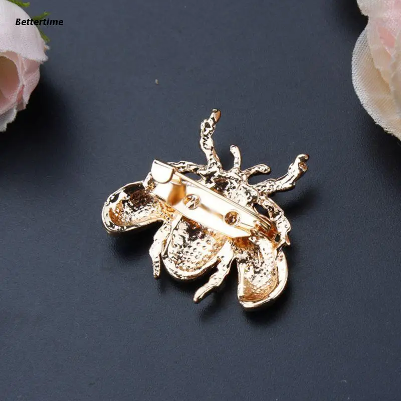 B36D брошь в виде пчелы с эмалью Стразы Жук медовый булавка Изысканная одежда