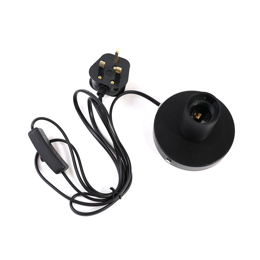 

Polished Desktop Lamp Base 1.8m Cord E27 E26 Base Holder with Switch UK Plug