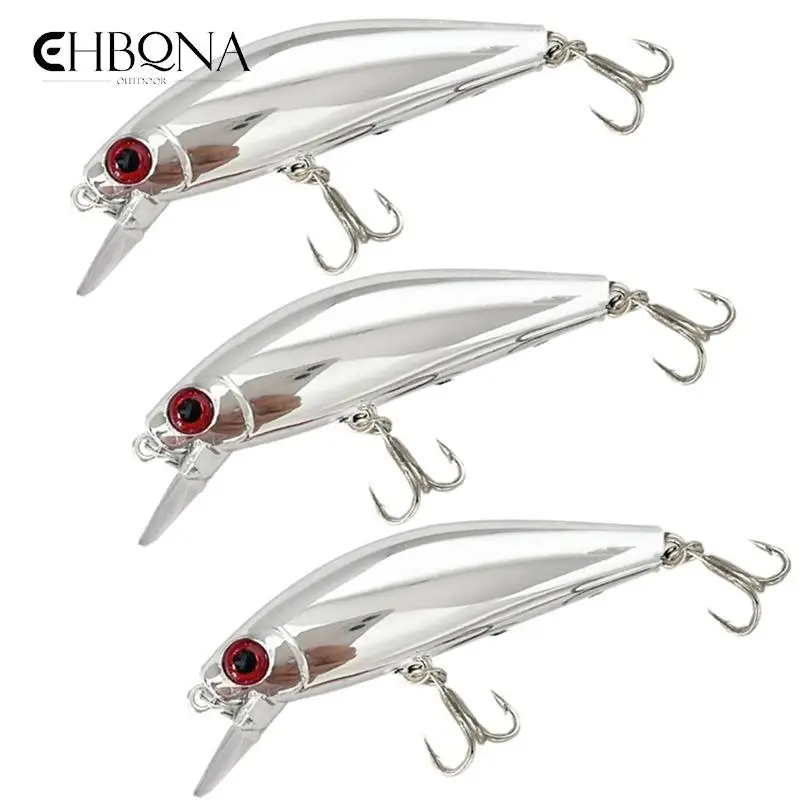 

Luya Bait Electroplated Silver 6.5G Sequin Seawater Spanish Mackerel And Bass Floating hardbait fishing tackle Lake Sea fishing