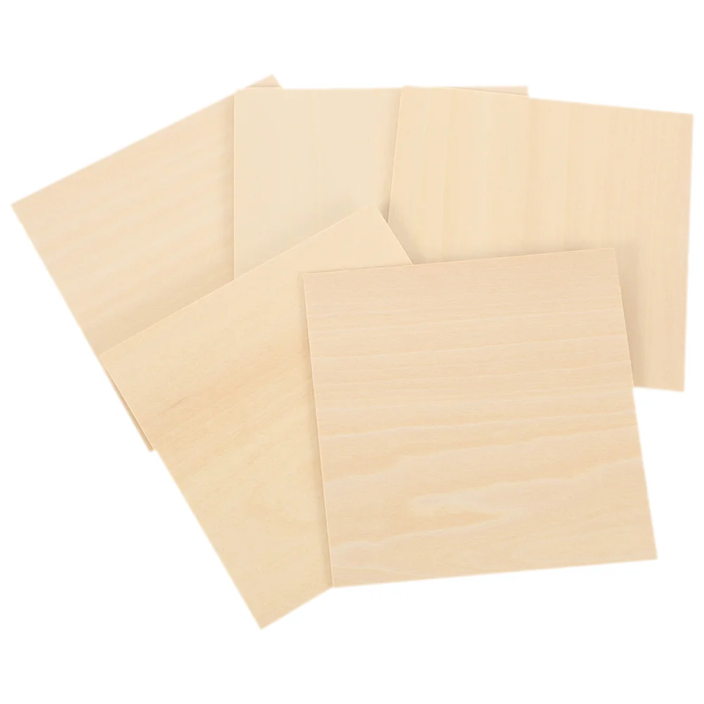 

5 Pcs Wood Boards Crafts Slab Crafting Plates Engraving Planks Clip Unfinished Wooden Blank