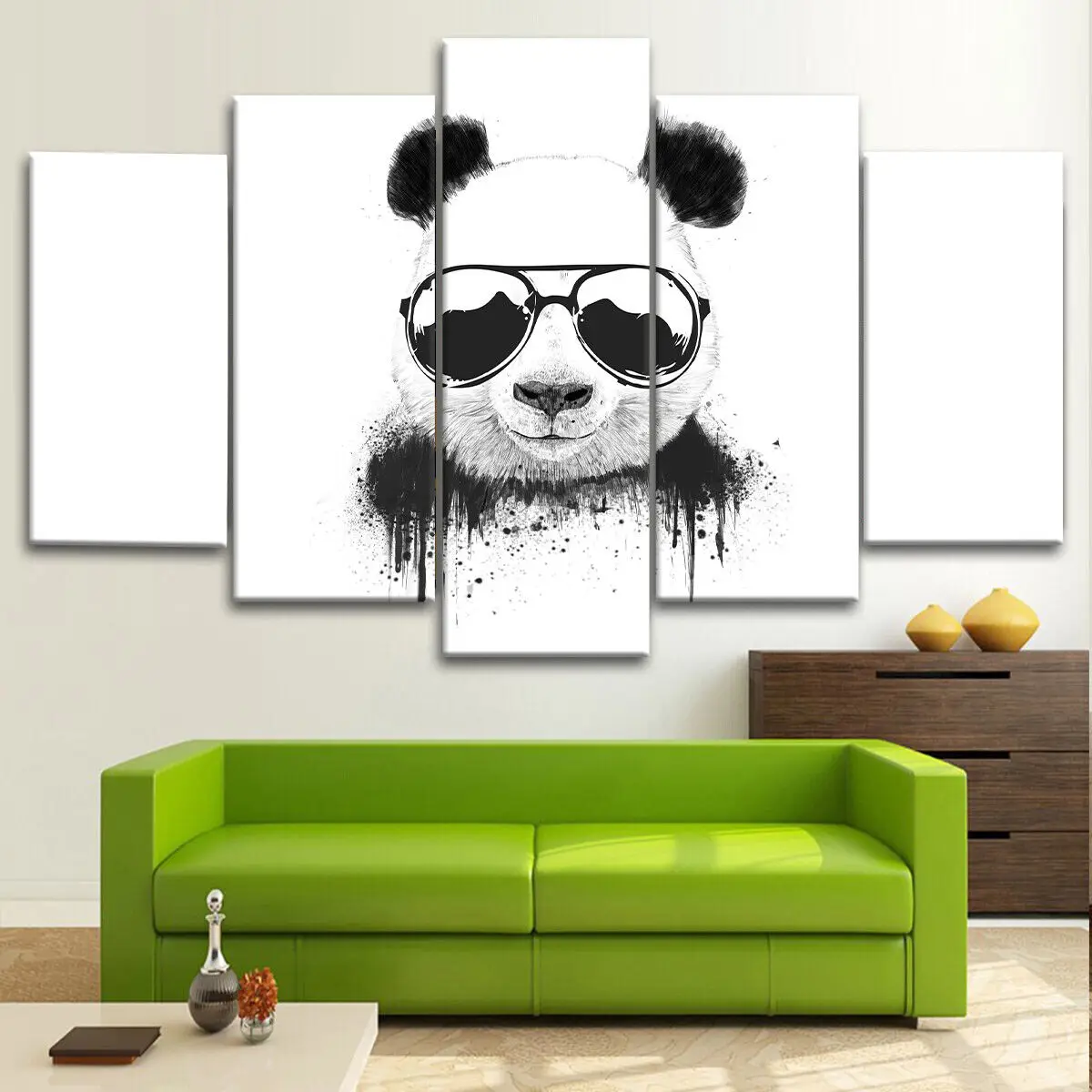 

5Pcs Cool Funny Swag Panda 5 Piece Canvas Wall Art Print Home Decor Paintings Poster Pictures 5 Pieces HD Print No Framed