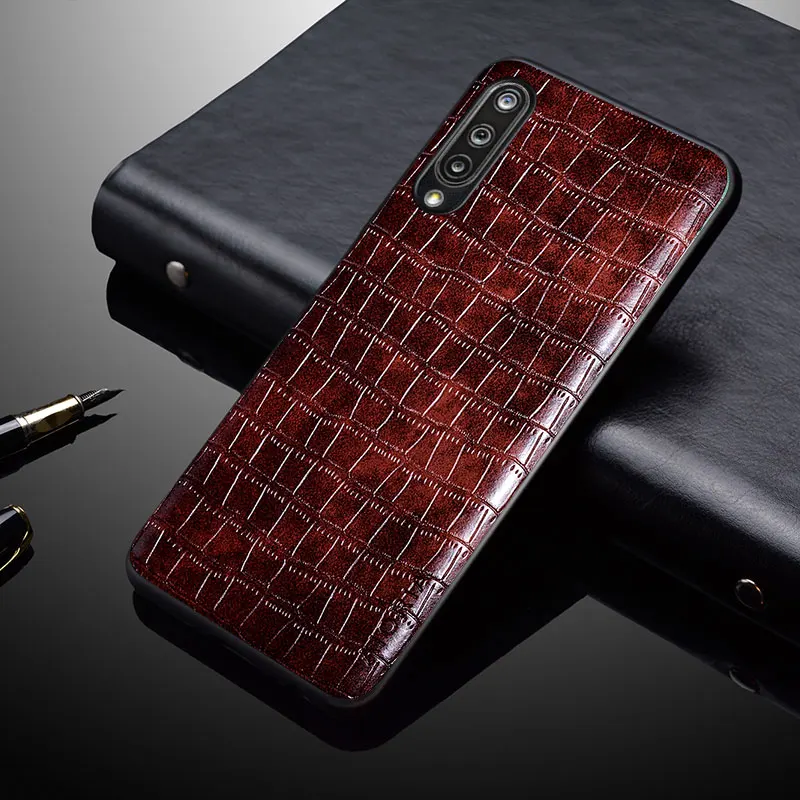 

Premium Crocodile Leather Case For Xiaomi Mi 9 Lite SE Mi9 Mi 8 8 A2 Lite 9T 12 Pro A3 A1 Note 10 Mix 2S 3 Slim Fit Back Cover