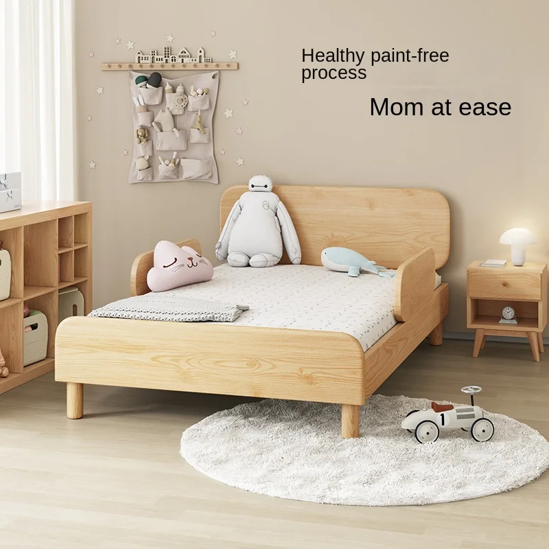 Детская кровать zq с ограждением односпальная 1 2 м домашняя для мальчиков и