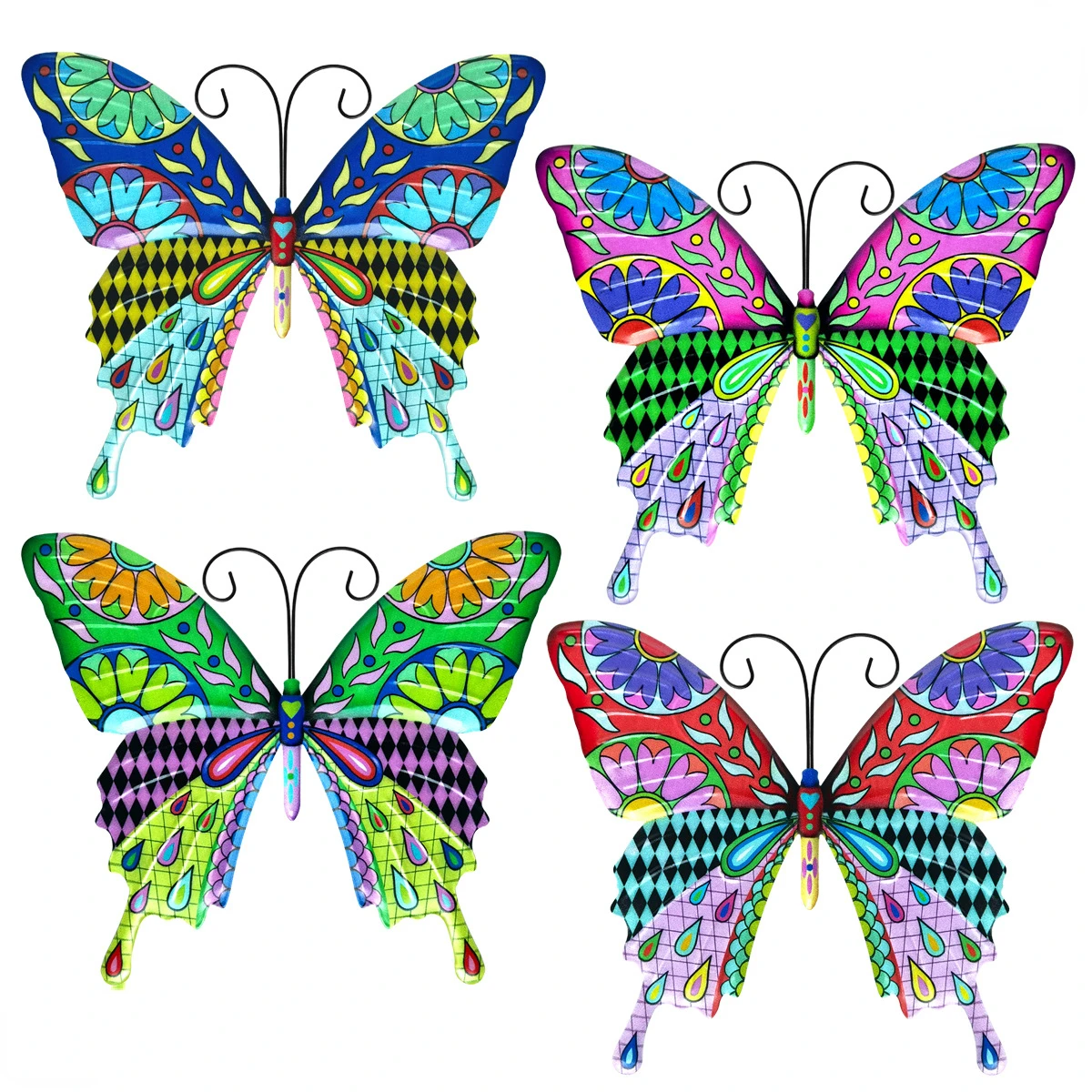 

4pcs/lot 3D Metal Butterfly Wall Accents, Wall Art Decorations Hanging for Kitchen, Outdoor, Fence, Garden, Yard