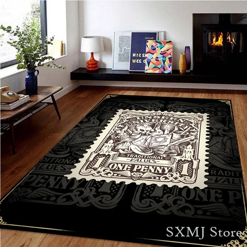 Коврик с черепом и ужасом для прихожей нескользящий коврик стула напольный